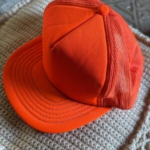 Bright Orange neon mesh trucker vintage SnapBack hat Cap